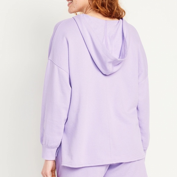 NWT OLD NAVY Oversized French-Terry Tunic Hoodie Color: Lavender Aura - Picture 2 of 4